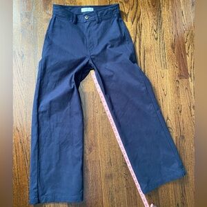Amour Vert- 100% organic cotton wide leg pant navy blue sustainable high waist